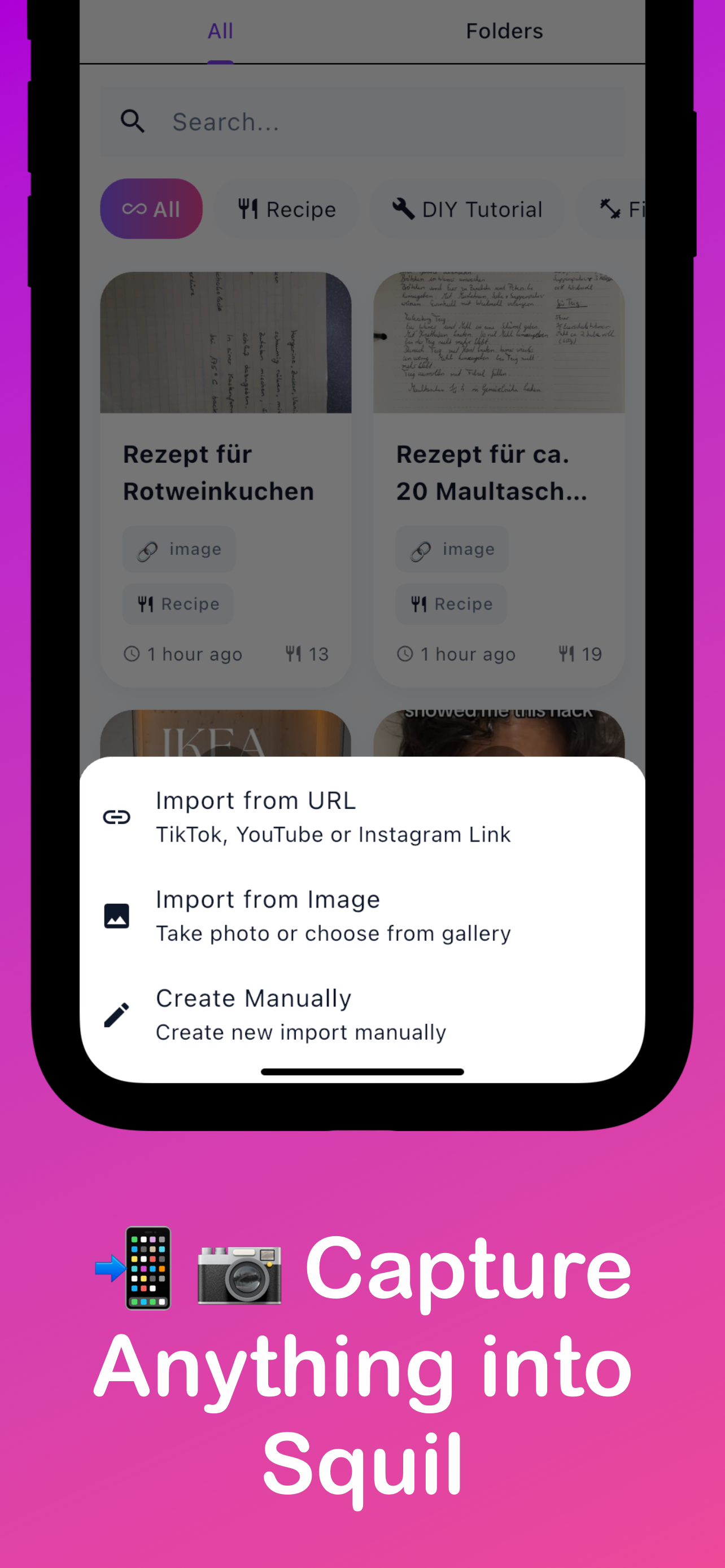 Capture anything into squil