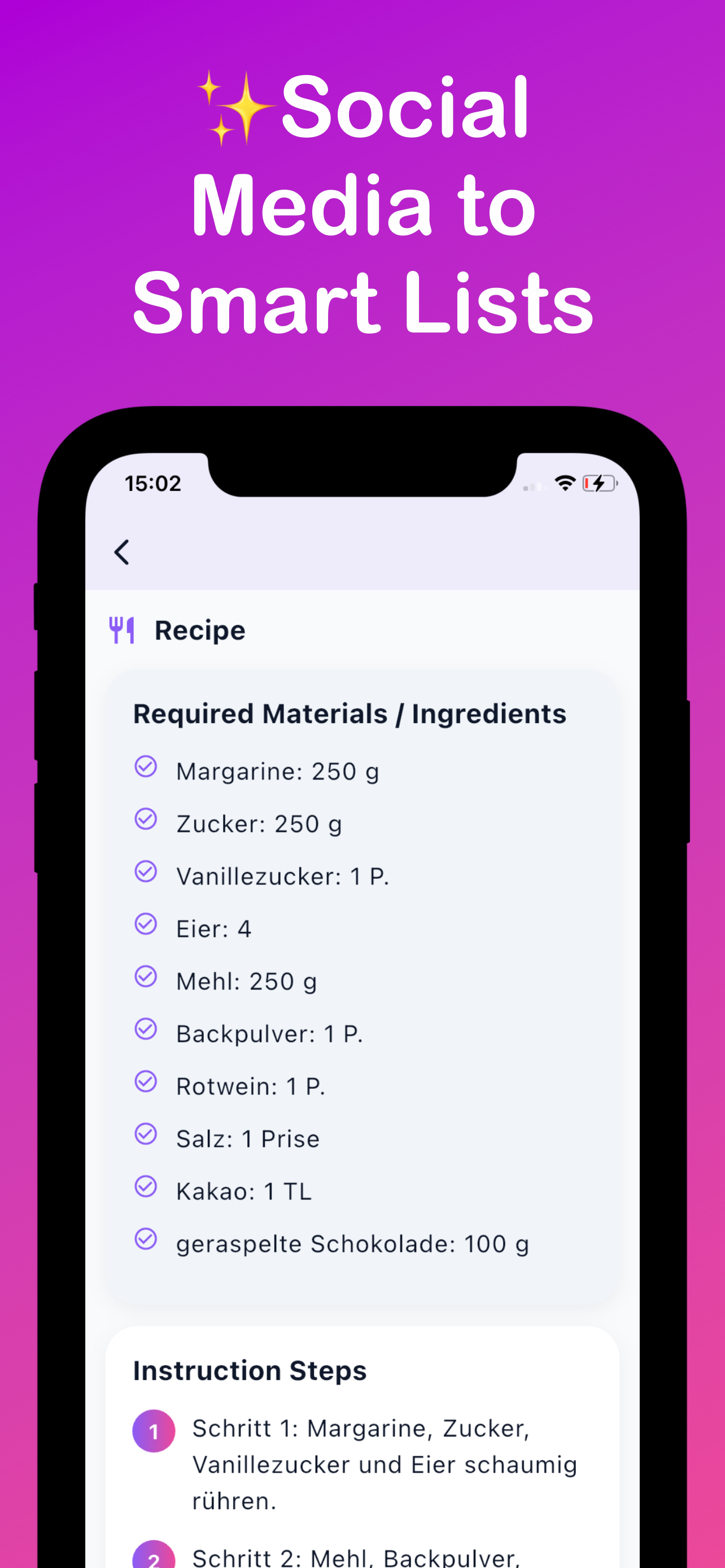 Social media to smart lists